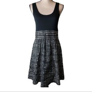 Theory Black and White Checkered Midi Dress